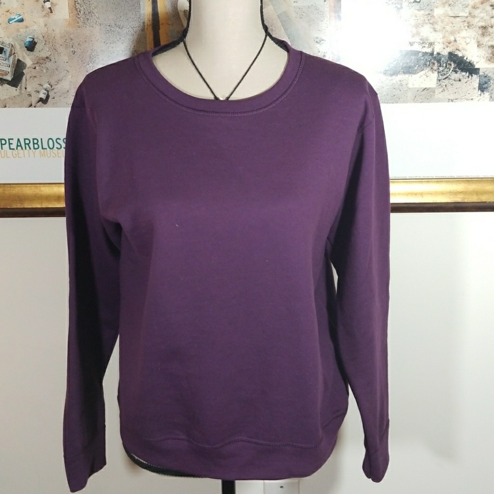 Hanes purple scoop neckline sweater. Size M